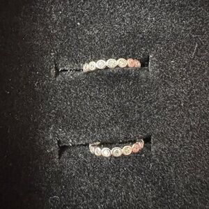 2 Non-pierced silver and crystal ear cuffs